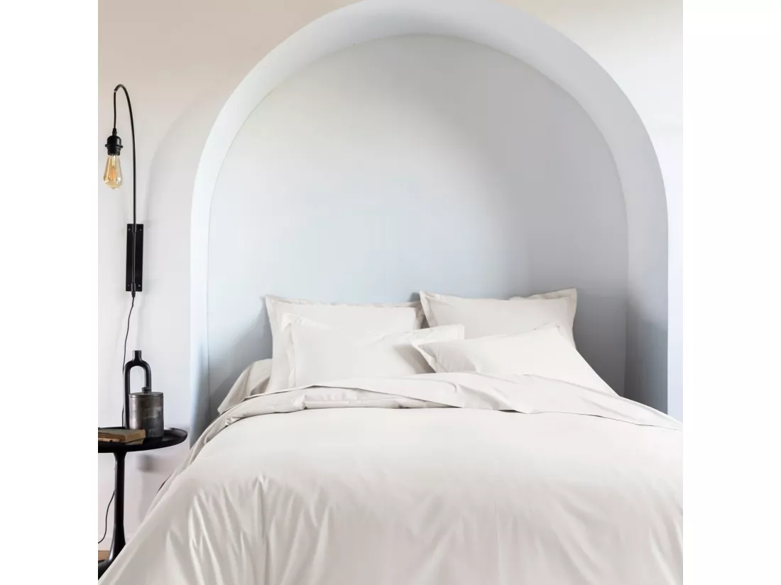 Parure de lit coton percale Meringue 260x240 - SOMEO - MORPHEE
