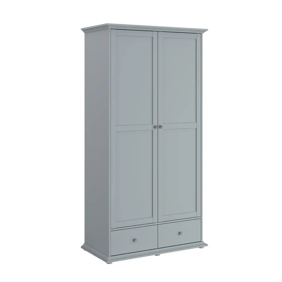 Kledingkast Margaux - grijs - 202x104x53 cm