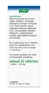 A.Vogel Crataegus   Valeriaan Hart en Bloedvaten Tabletten 80TB