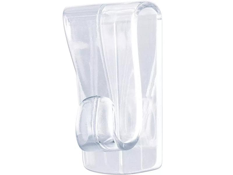 tesa Hakenset Powerstrips DECO Large, 2er Pack Transparente Klebehaken für Deko an Glas und Spiegel, mit bis zu 1 kg Haltekraft, 2x 2 Haken