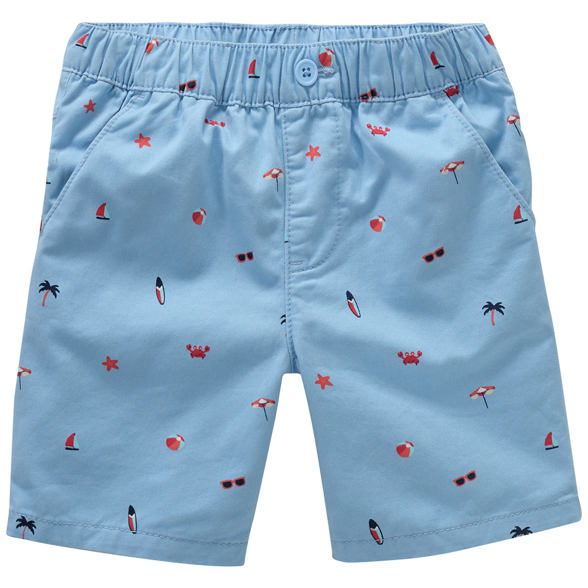 Topolino Jungen Bermuda-Shorts mit Strand-Motiven hellblau