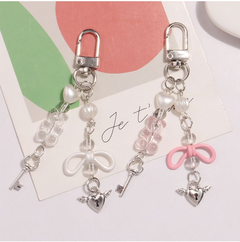 Jenorey - Vliegend Hart Slot & Sleutel Acryl Legering Tashanger Sleutelhanger