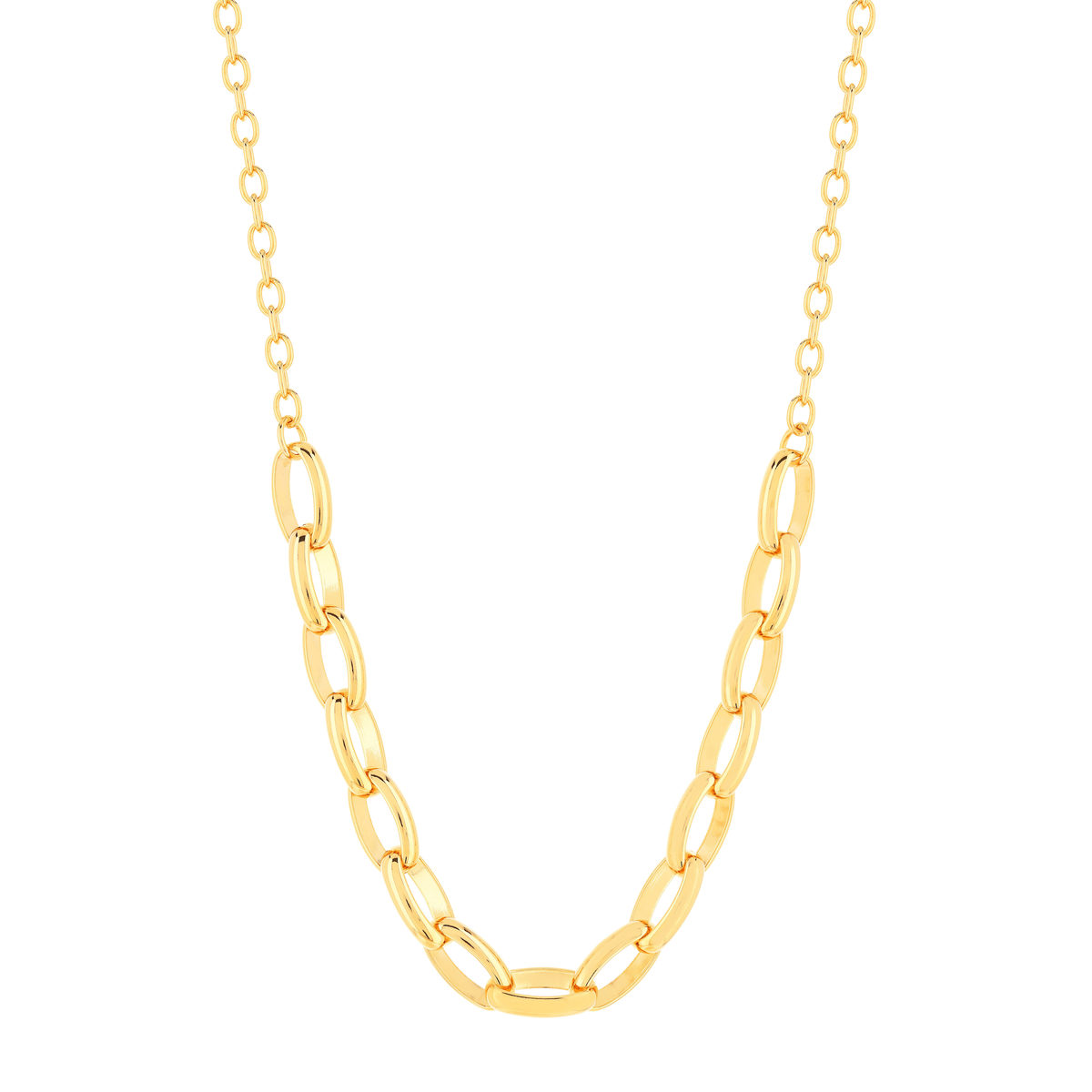 Collier plaqué or maillons ovales 45 cm