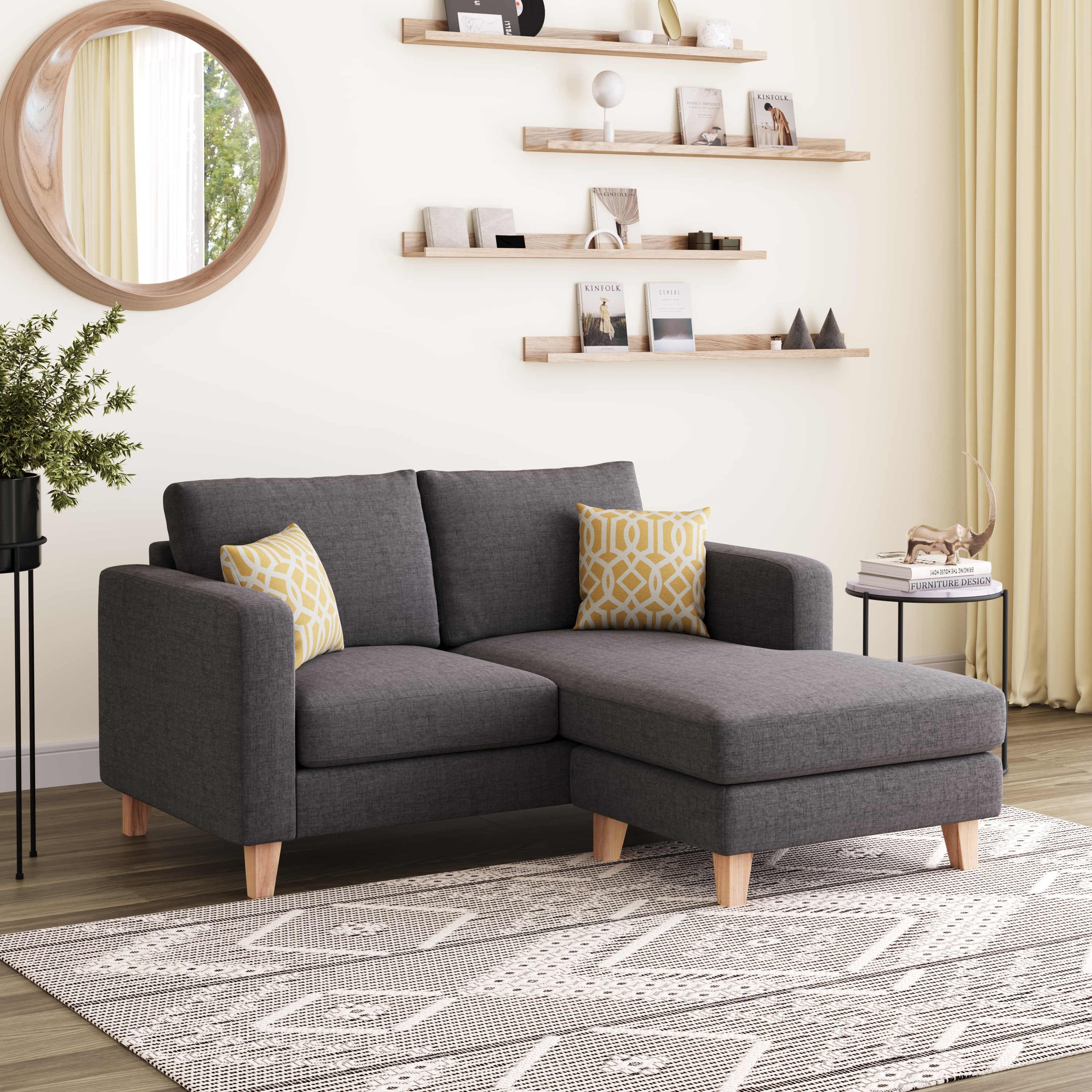 Ecksofa NOLAN rechts anthrazit