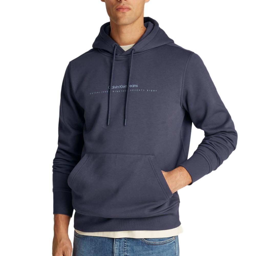 Calvin Klein Jeans Sweat à Capuche Bleu Homme Calvin Klein Jeans Minimal