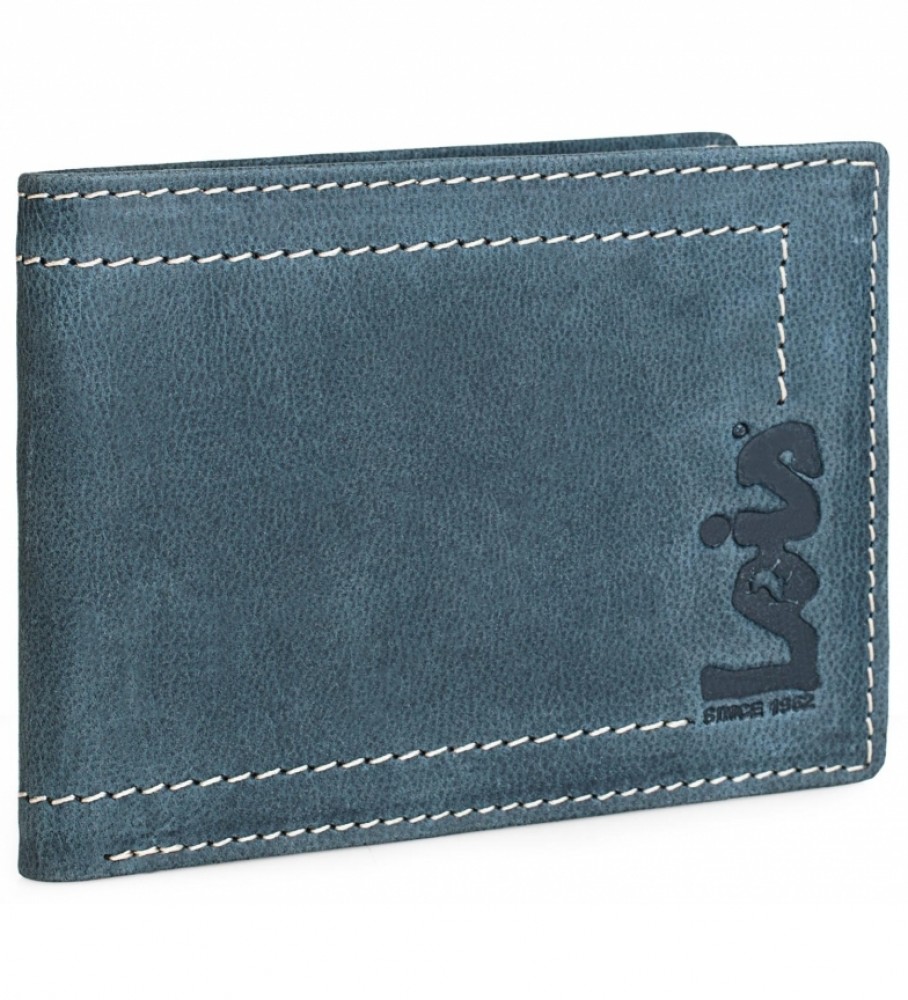 Carteira de couro Lois 201508 Azul - 11 x 8,5 cm -