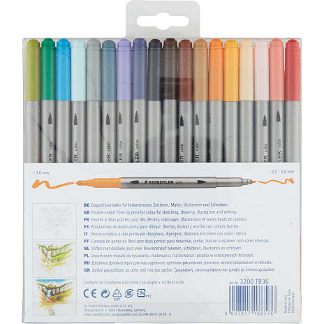 Staedtler duo tusser. 36 pak ass.