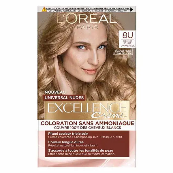 L'Oréal Paris Excellence Universal Nudes Coloração em Creme nº 8 Loiro Claro
