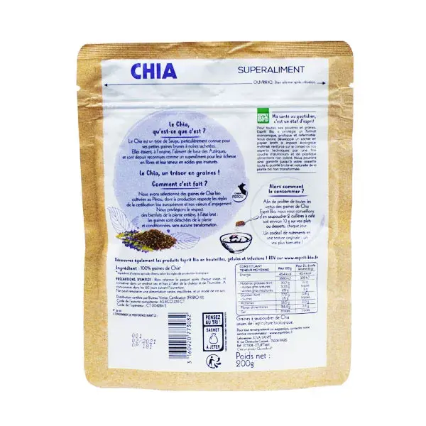 Sementes de Chia Esprit Bio 200g