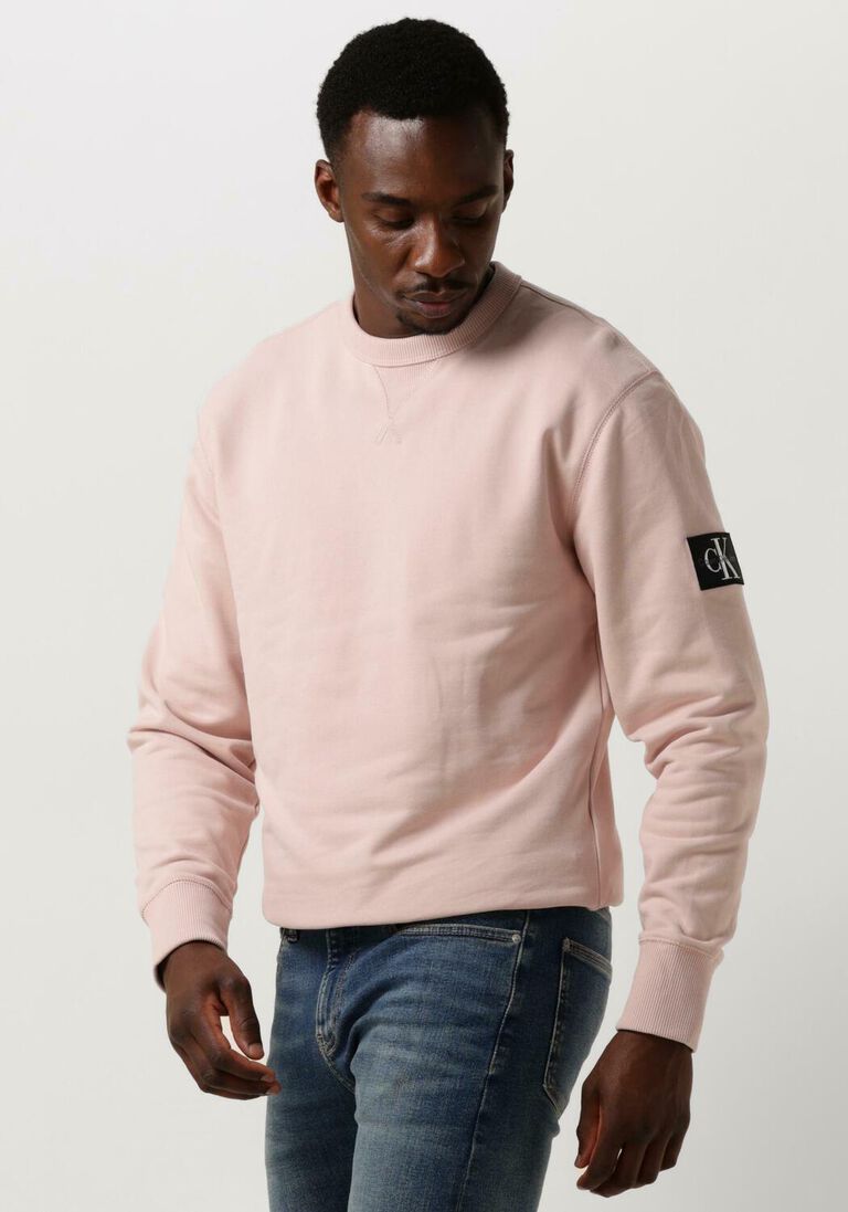 CALVIN KLEIN lichtroze calvin klein sweater badge crew neck