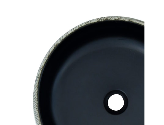 VIDAXL - Vasque à poser noir et gris rond f41x14 cm céramique