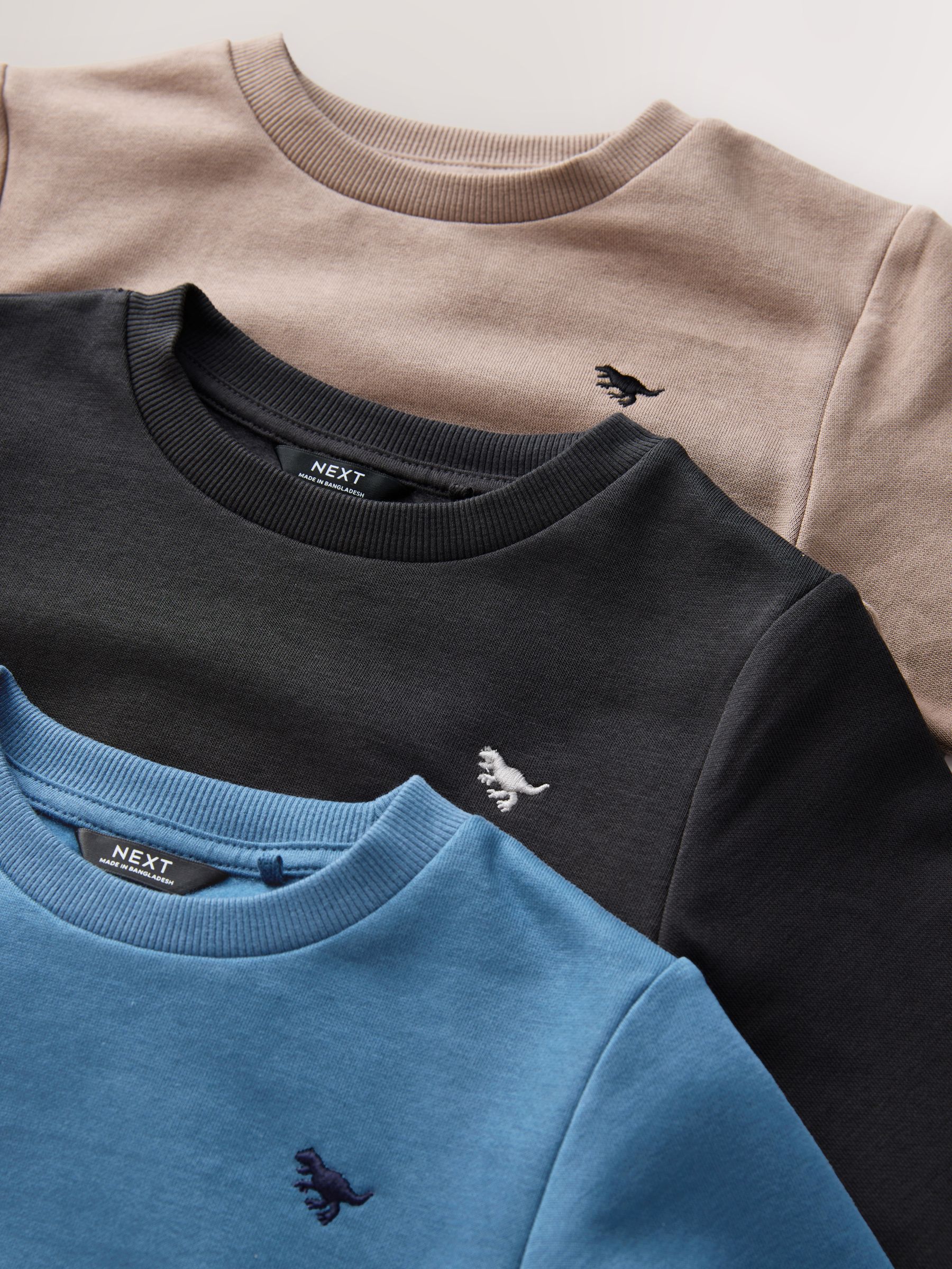 Antracietgrijs/enzymblauw/stopverf - Set van 3 sweatshirts en joggingbroeken (3mnd-7jr)