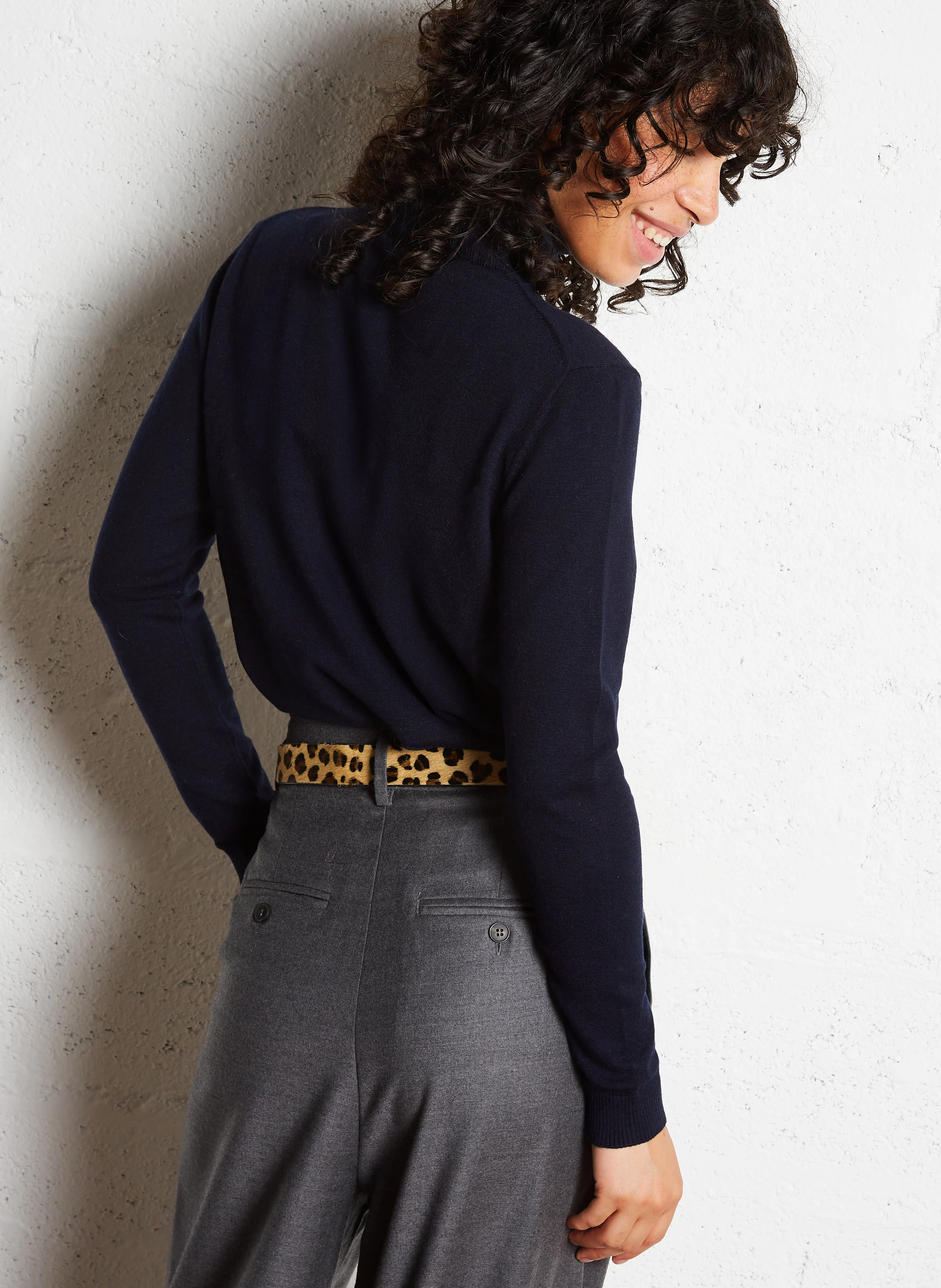 KIKU - Pull col roulé droit | Bleu