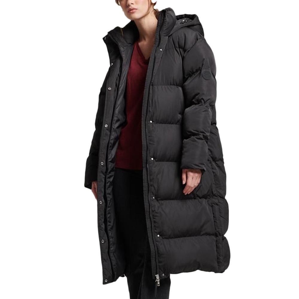 Superdry Doudoune Noir Femme Superdry Longline Hooded