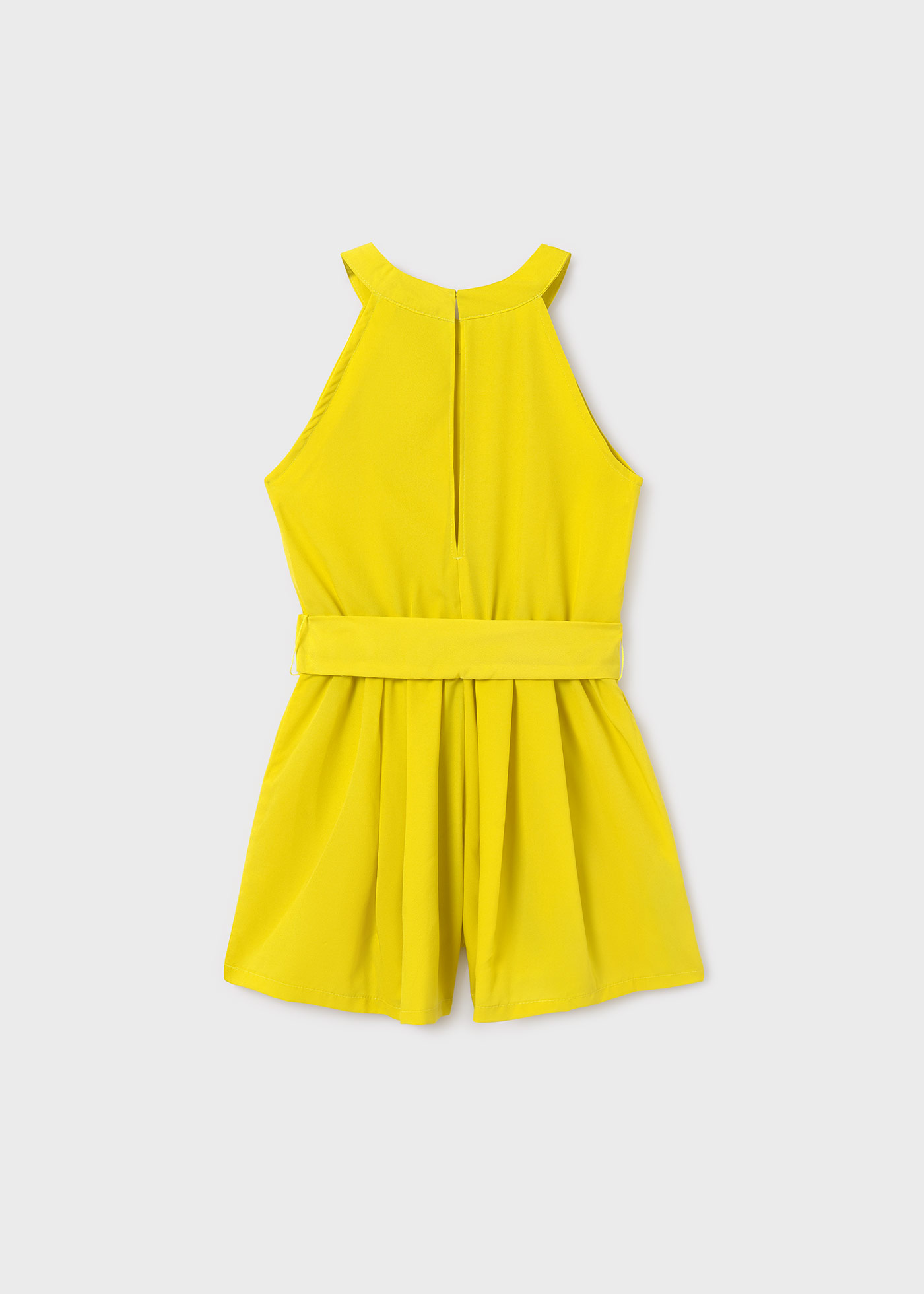 Macacão de crepe com decote halter para menina