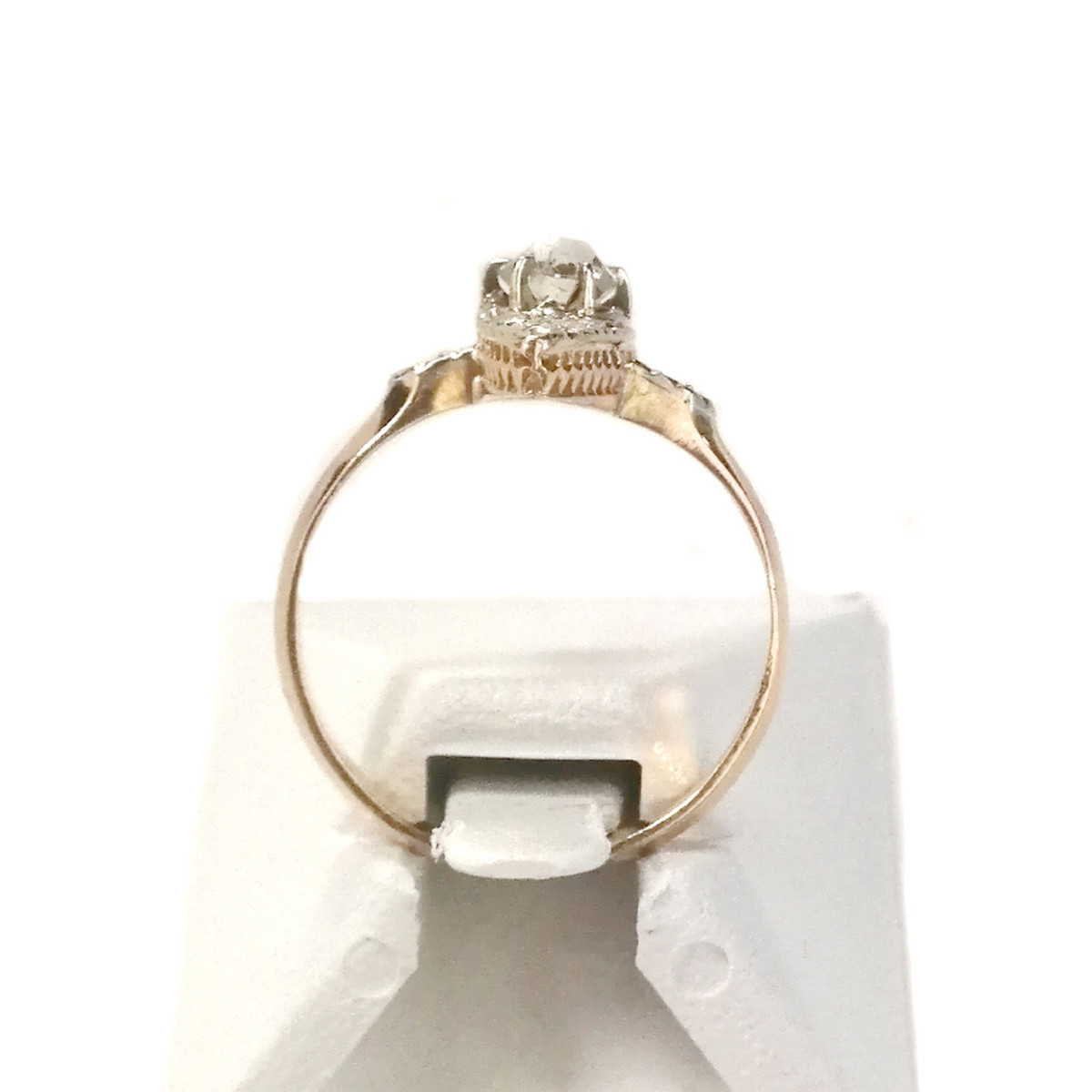 Bague marquise d'occasion or 750 jaune platine et diamants