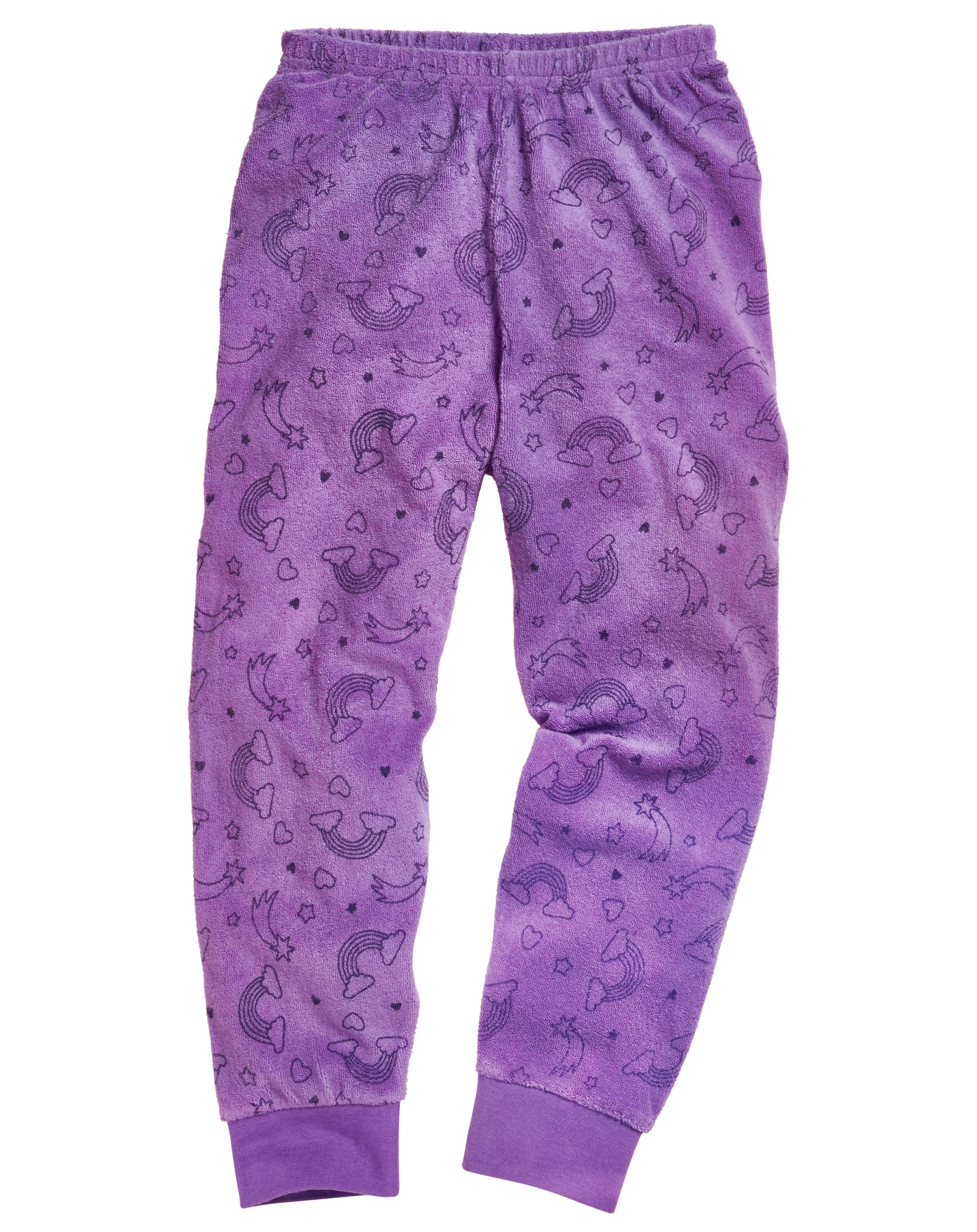 Frottee-Schlafanzug EINHORN lang in violett