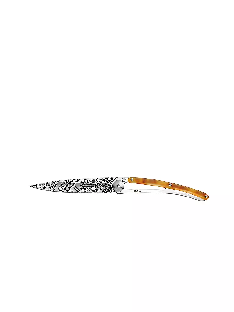 DEEJO Taschenmesser Schildpattoptik Hochglanz POLYNESIER 37G  silber
