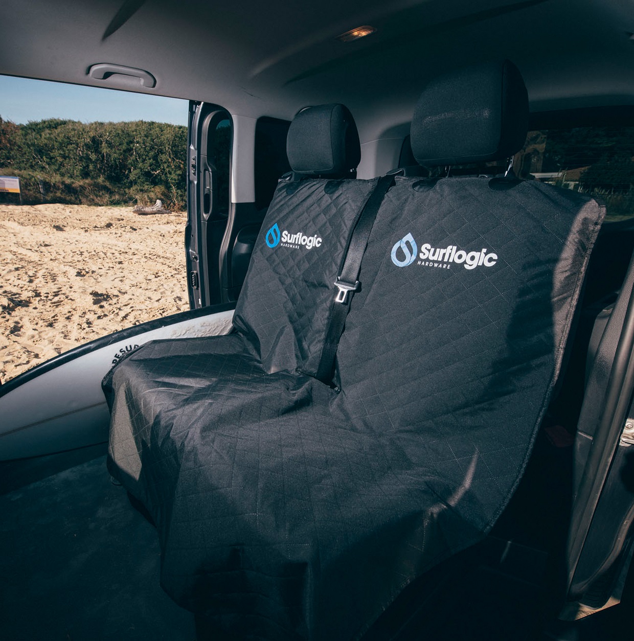 Surflogic Car seat double universel - Protection pour siège auto double Black