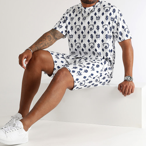 Ensemble Tee Shirt Oversize Et Short Jogging Maison de Couture 0054 0058 Blanc