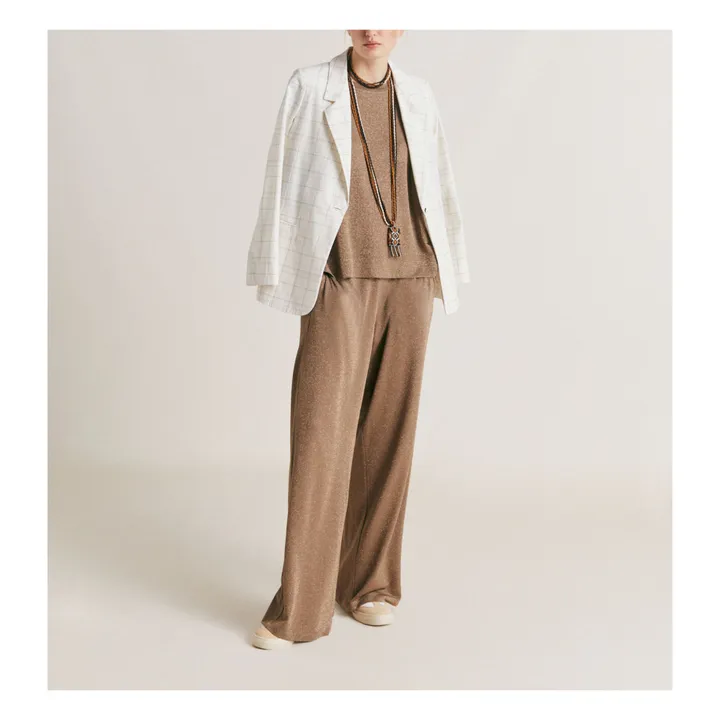 Momoni Pantalon Baccarat Métallisé | Argile