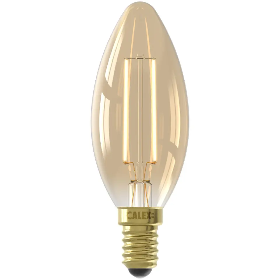 Calex LED kaarslamp - goudkleur - E14 - 3,5W - 250LM - dimbaar