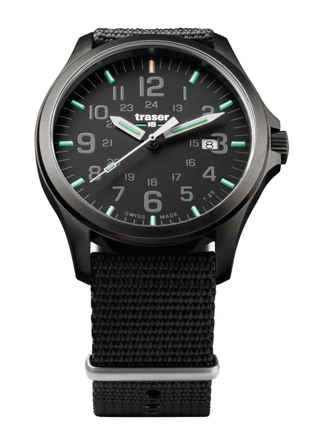 Traser Officer Pro Gunmetal Black Militäruhr Schwarz 107422
