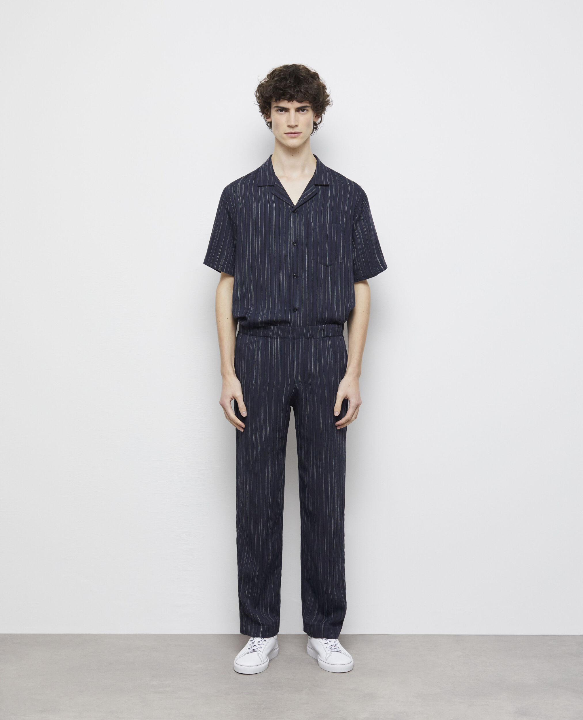 Pantalon à rayures bleu marine