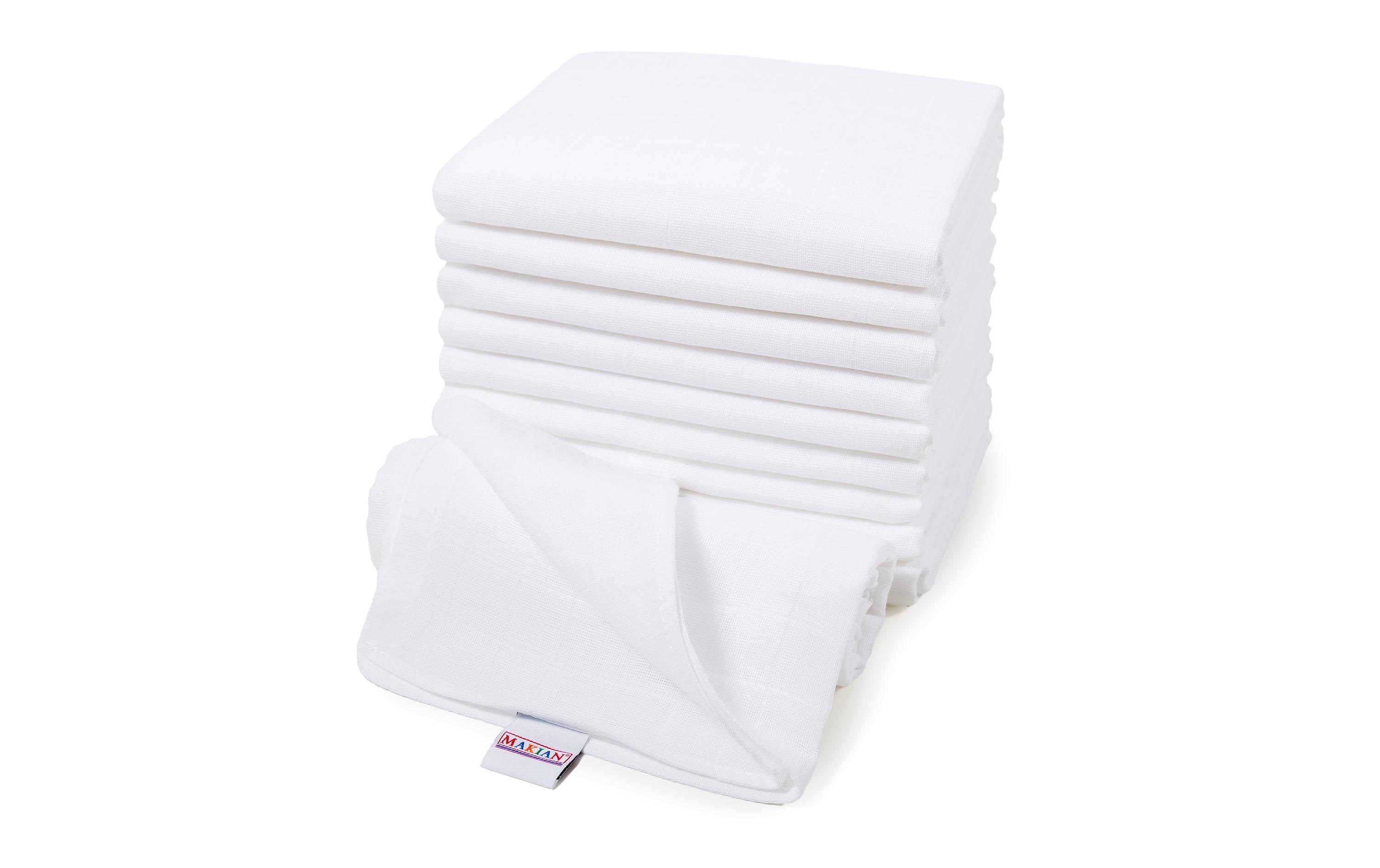 Mulltuch 10-er Pack 80 x 80 cm, WeissMullwindeln