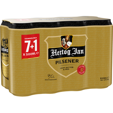 Hertog Jan Natuurzuiver Bier Blikken 7+1 Voordeelpack 8 x 50 cl