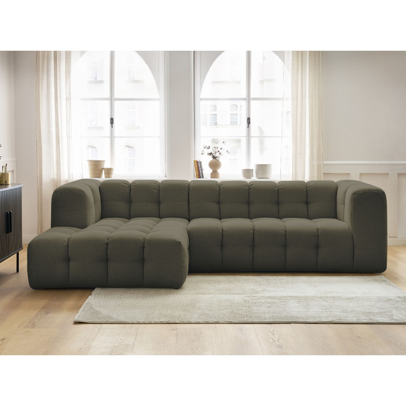Bobochic Canapé d'angle gauche cloud vert - 288x184x75 cm
