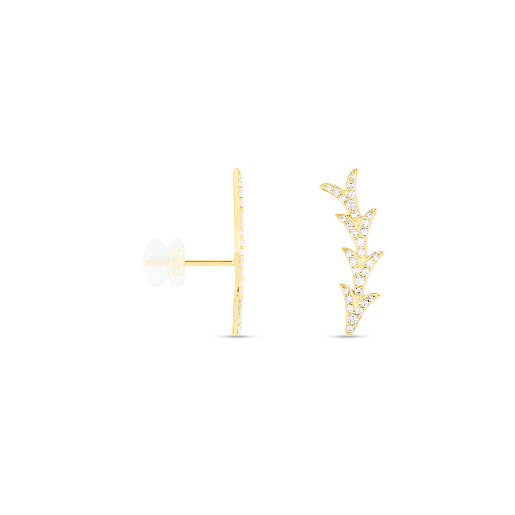 Boucles D'oreilles Puces Ligeia Or Jaune Oxyde De Zirconium