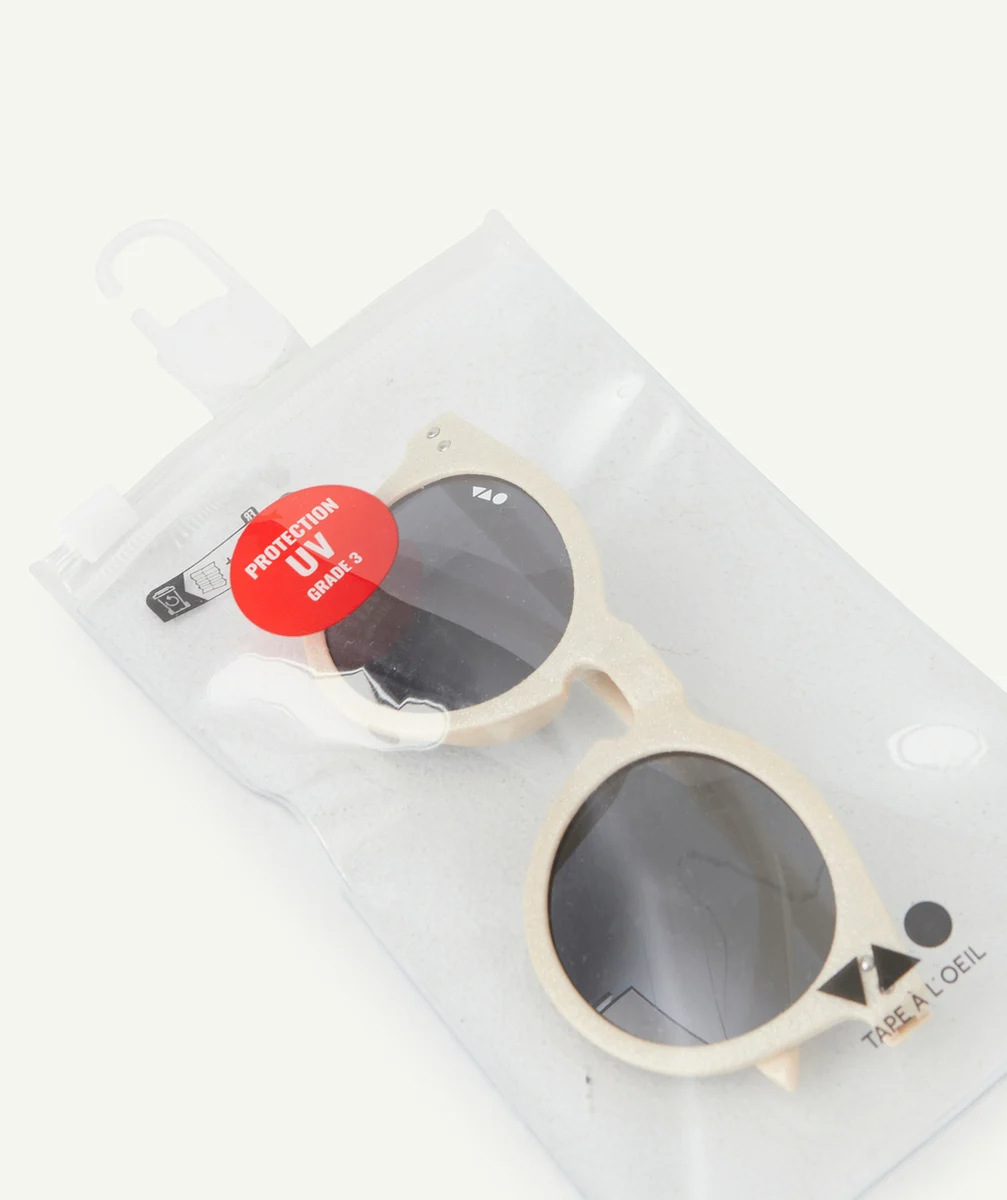 LUNETTES DE SOLEIL FILLE ÉCRU AVEC PAILLETTES
