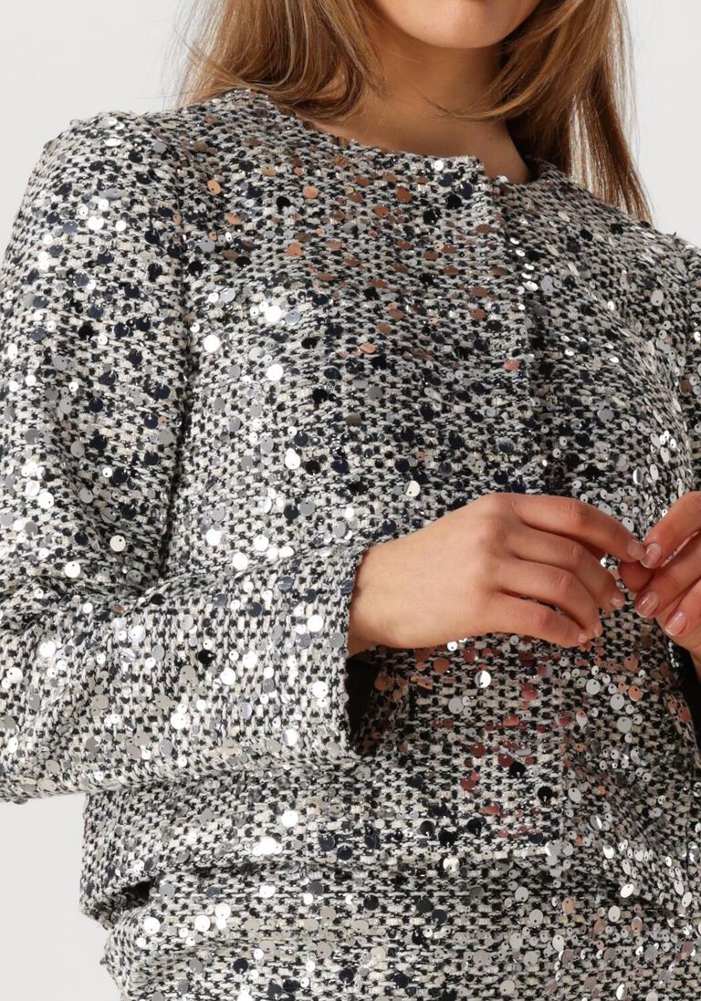 zwarte co'couture jack boucle cc sequin cocktail jacket