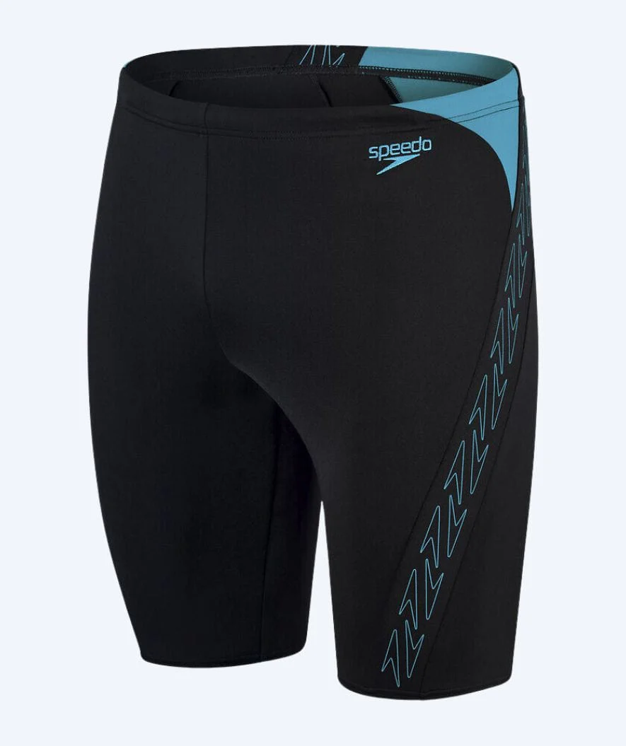 Speedo lange badebukser til mænd - Hyperboom Splice - Sort/blå