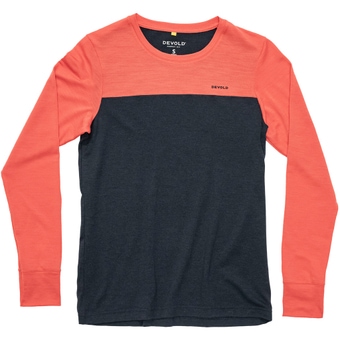 Devold Classic Linear Funktionsshirt Lang Ink / Coral Damen