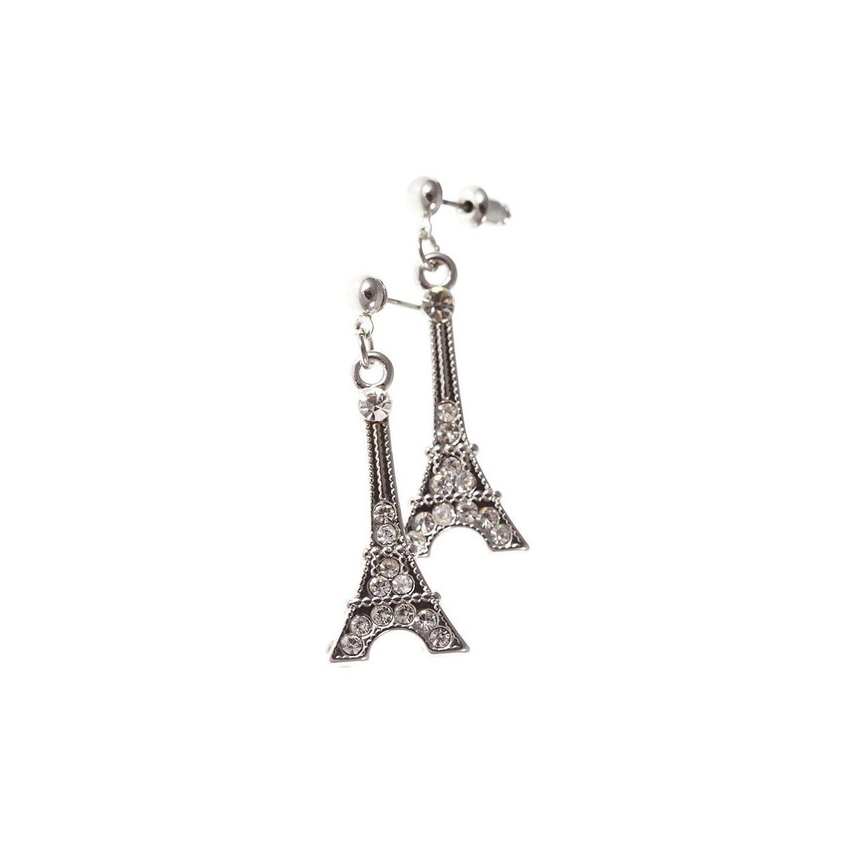 Boucles d'oreilles Tour Eiffel strass