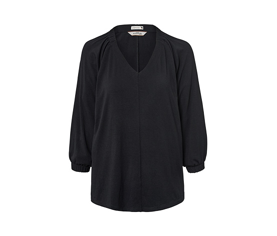 Shirt mit Raffung, schwarz