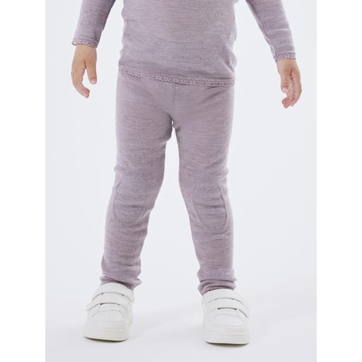 Name It Wang Wool Needle Leggings, Purple Dove, 92 cm