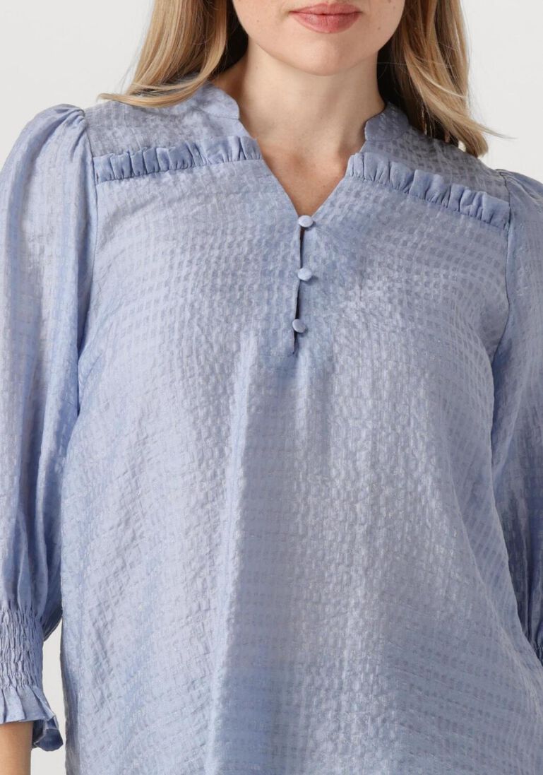 lichtblauwe co'couture blouses charliecc frill ss shirt
