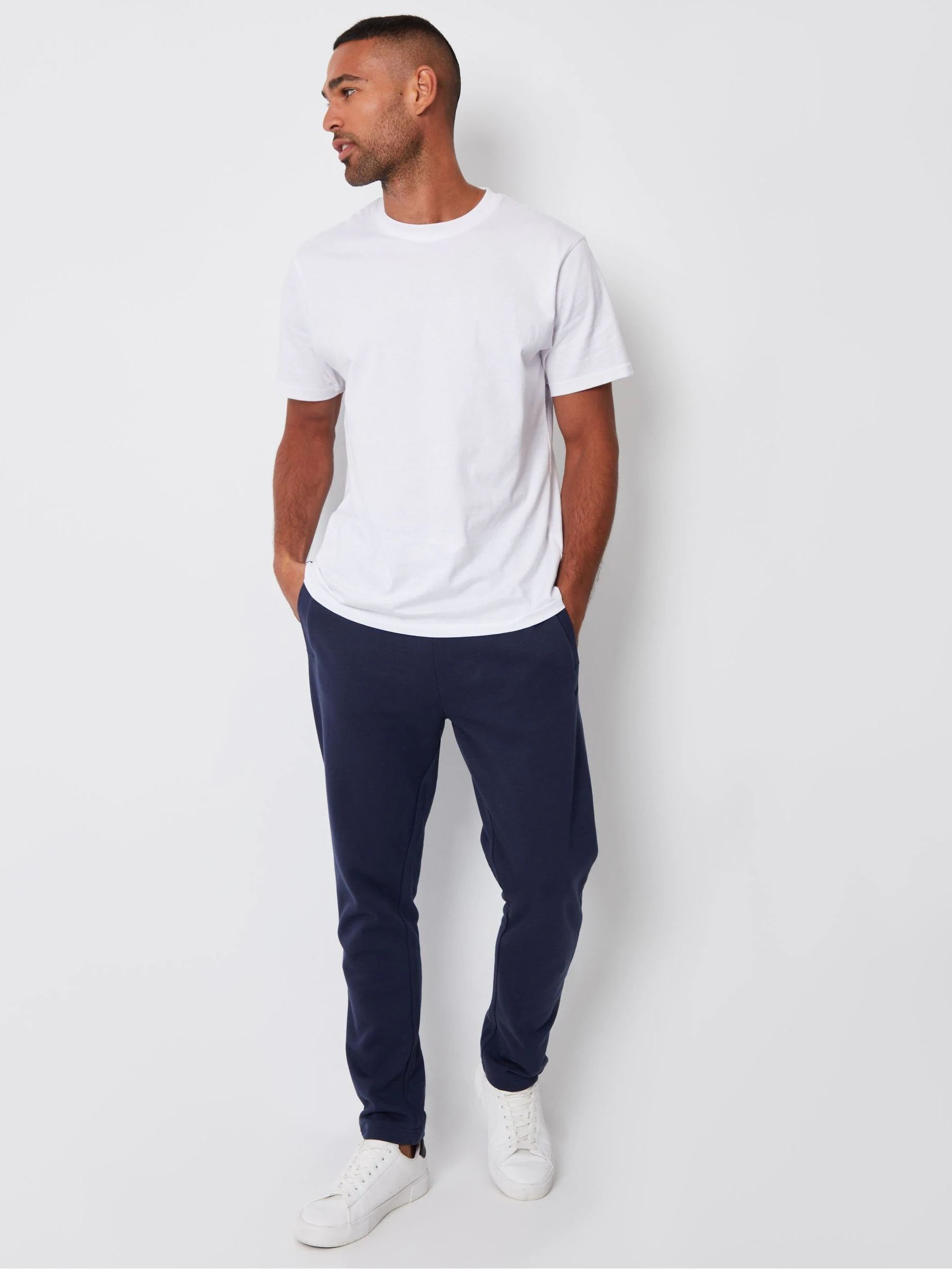 Donkerblauw - Threadbare joggingbroek met rechte pijpen