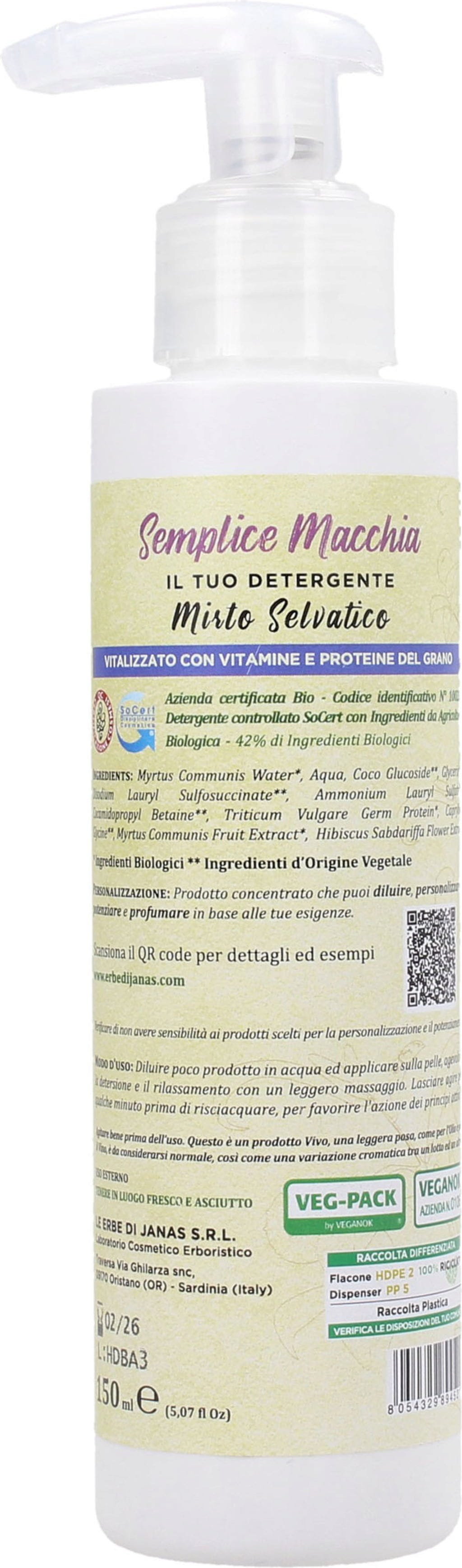 Le Erbe di Janas  3in1 Waschgel Wilde Myrte, 150 ml