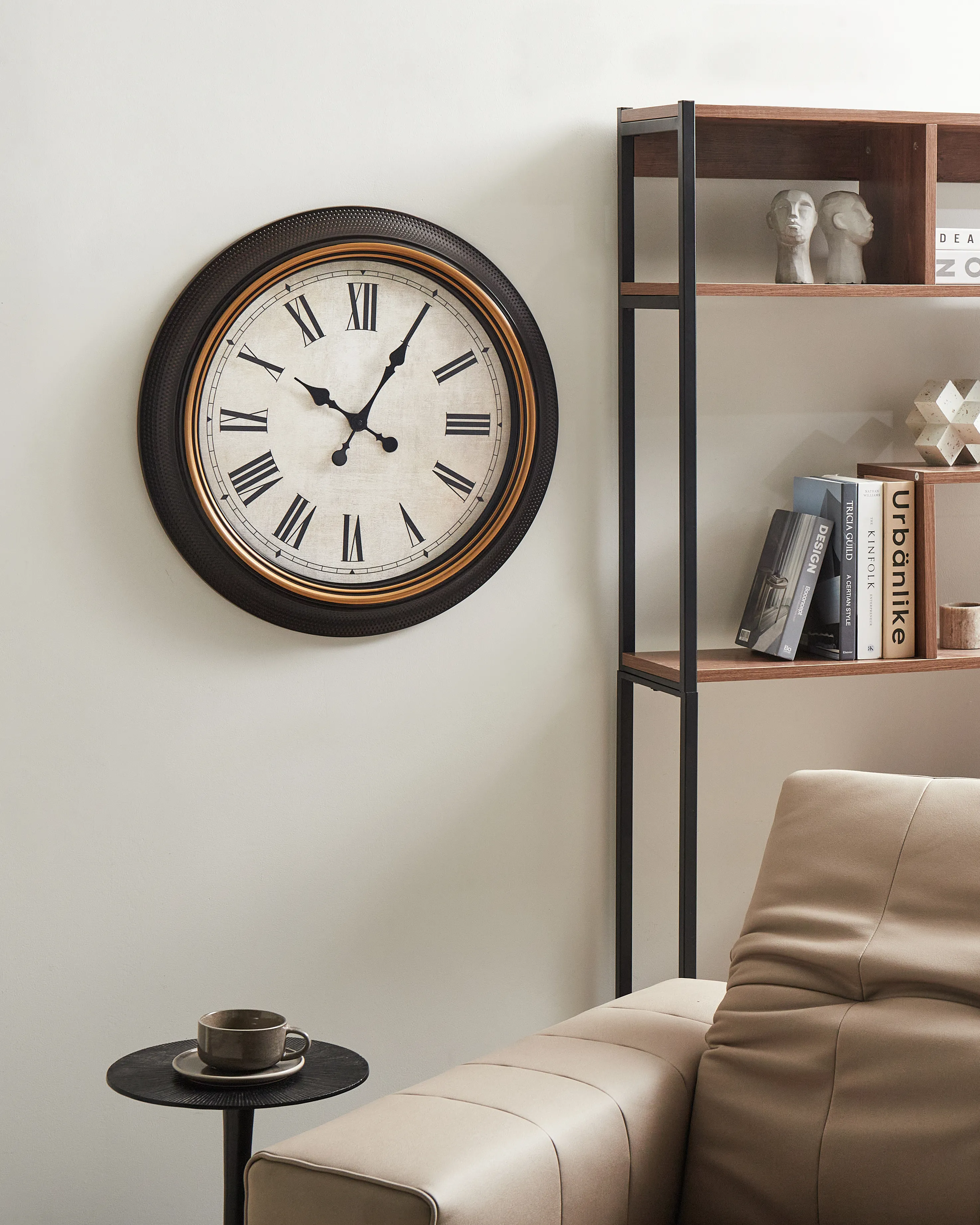 Wandklok VILLENA 63 cm Zwart
