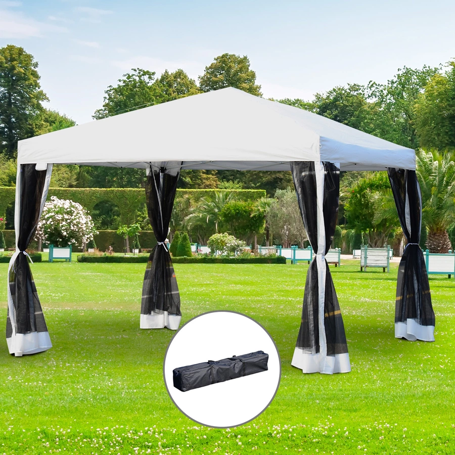 Outsunny Faltzelt mit Seitenwänden weiß