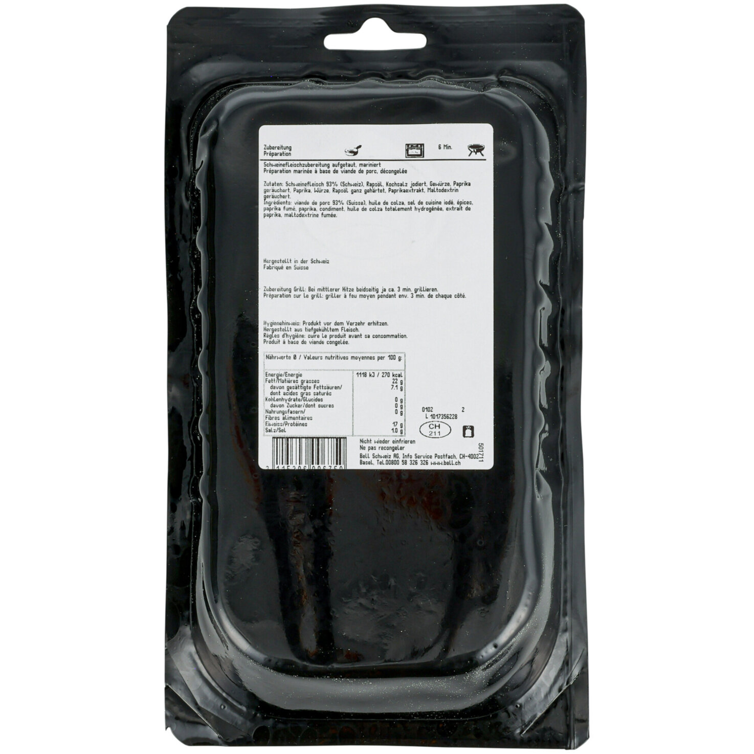 Bell Schweinsbrust mariniert Smoky ca. 320g