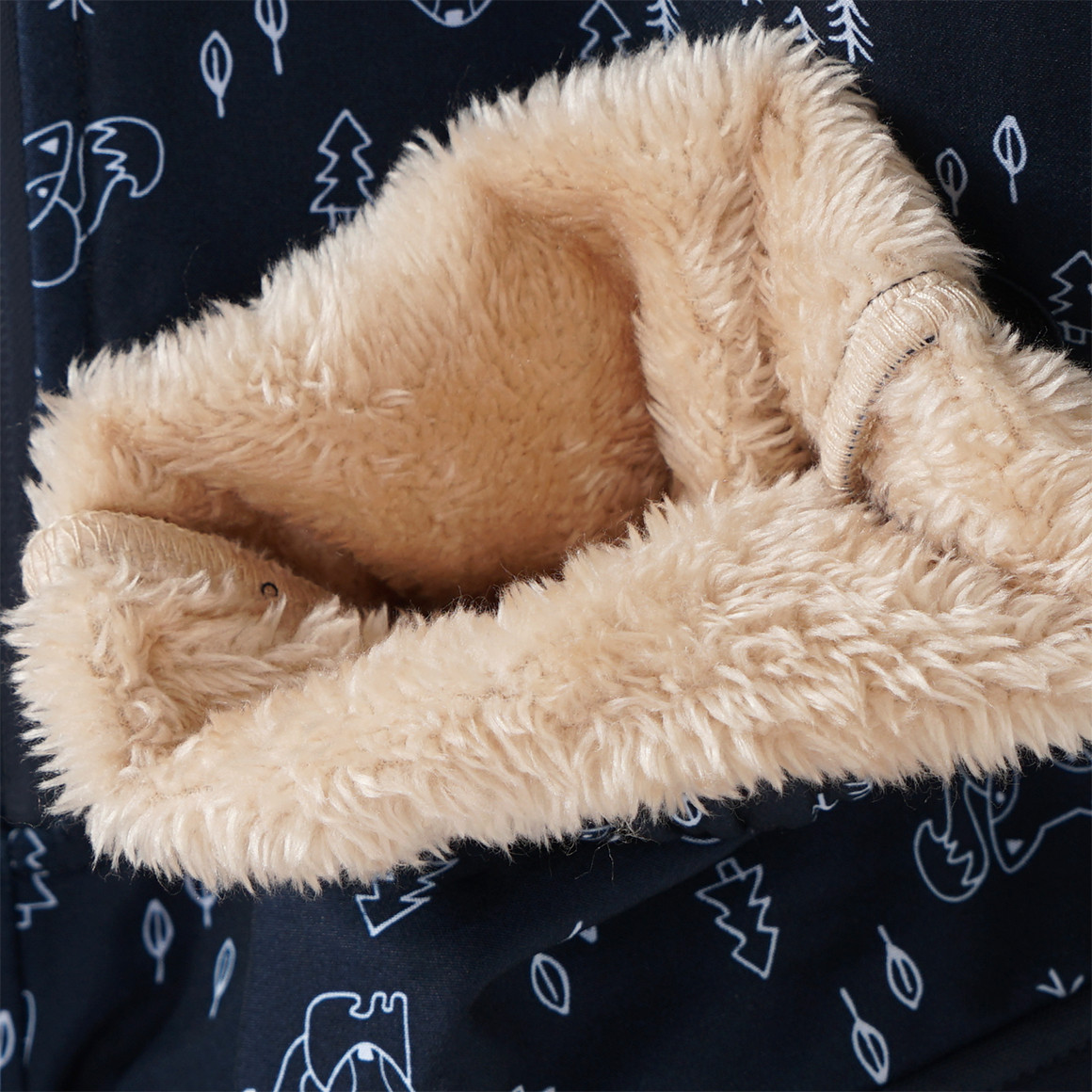 Topomini Baby Winter-Softshelloverall mit Fuchs-Allove dunkelblau