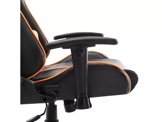 Chaise de jeu Noir et orange Cuir artificiel