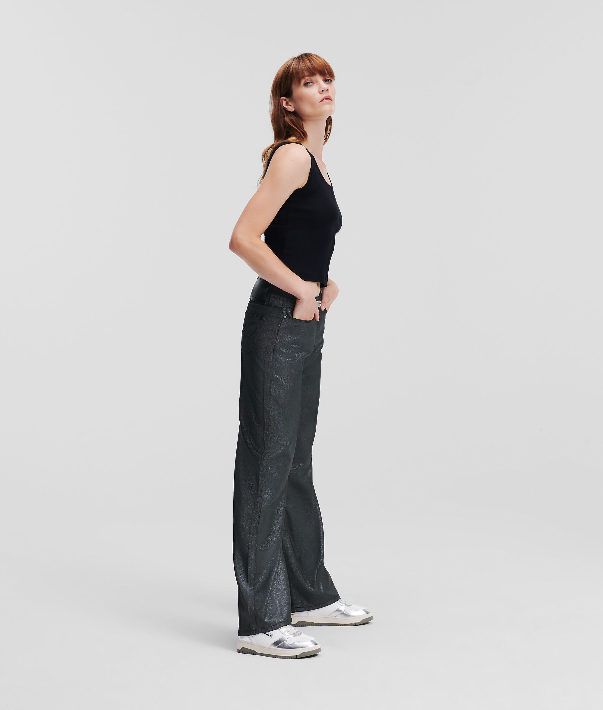 JEAN LARGE À PAILLETTES