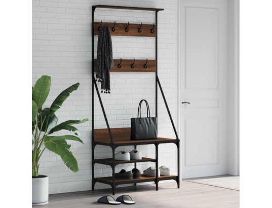 VIDAXL - Penderie Porte-vêtements et rangement des chaussures chêne marron