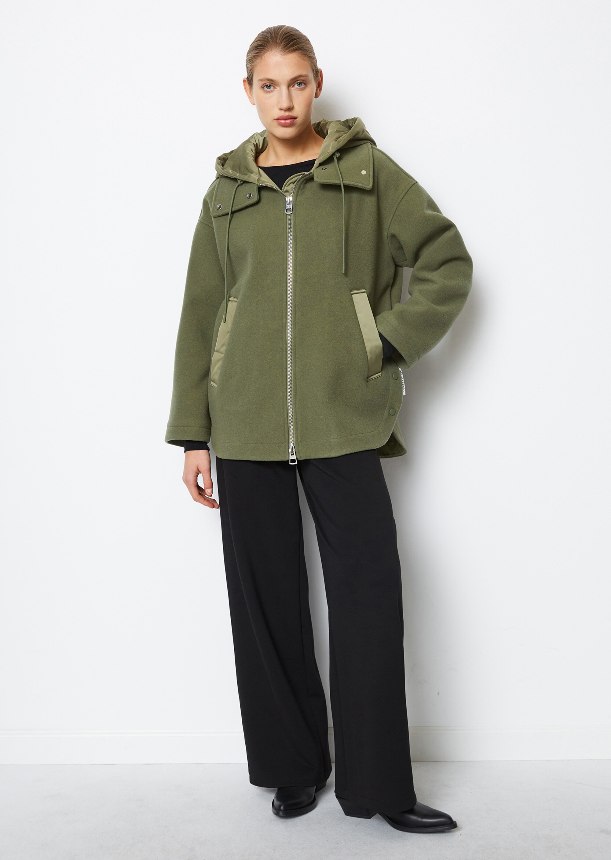 Wolljacke im Cape-Stil relaxedaus Wolle-Mix